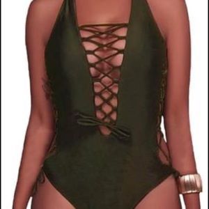Monokini Lace Up Swimsuit Bathing Suit